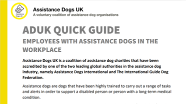 Charity_ADUK's tweet photo. An assistance dog in the workplace can be a new experience for managers, HR and co-workers. This #InternationalAssistanceDogsWeek we share our Quick Guide to Assistance Dogs in the Workplace - packed full of information to help employers understand more https://t.co/7sHspDuo1y https://t.co/6StwNRpfXY