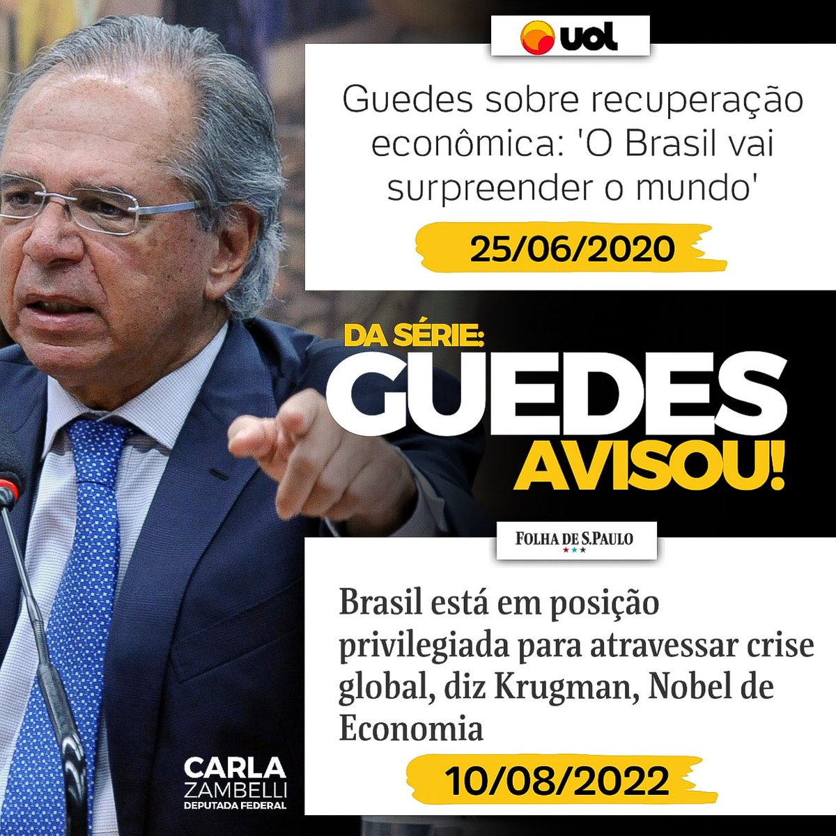 ZambelliCarla_'s tweet photo. Até a FOLHA? 😃

O Brasil está surpreendendo o mundo! Graças ao nosso Presidente @jairbolsonaro e o Ministro Paulo Guedes. https://t.co/pHs80FpvAC