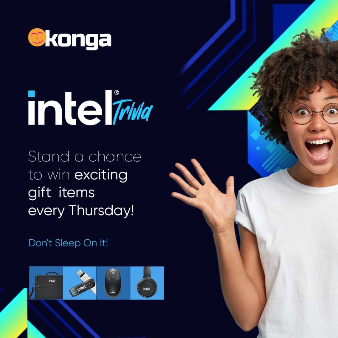 DamiTheOG_'s tweet photo. Guys #IntelXKonga Trivia Is Going On Atm You Have The Opportunity To Win Exciting Gift Items 
Here's How To Participate :

1. Answer the question in the graphics below correctly.
2. Tag 2 friends to follow @ShopKonga
3. Winners will be picked at random https://t.co/nADOBbbW4l