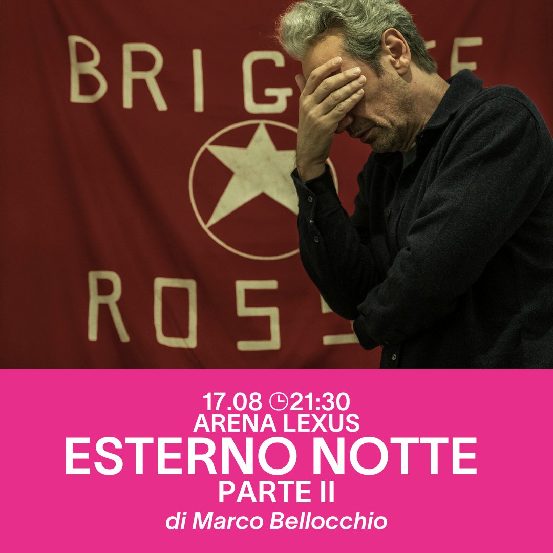 Il 14 e il 17 agosto appuntamento con #EsternoNotte Parte I e Parte II, il film di #MarcoBellocchio che ripercorre gli ultimi drammatici giorni di vita di #AldoMoro. 

Appuntamento a #IsolaDelCinema!
Biglietti 👉 tinyurl.com/4b8tj8bm

#estateromana