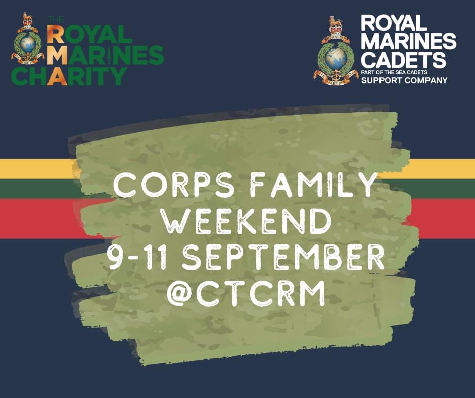 Would you like to be involved in the first Corps Family weekend since 2019? It's an opportunity to engage with the Corps and witness the #CorpsFamily at it's best.

Please contact your Unit and Detachment, who will escalate your interest to your Company Commanders. @RoyalMarines