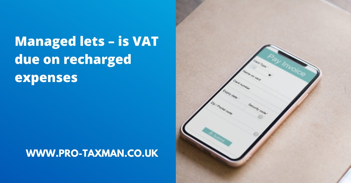 TaxmanLtd's tweet photo. Read this article to find out whether a letting agent needs to charge VAT on costs passed on to landlords. #disbursements #recharges #VAT

https://t.co/gMS6dKJGaA

#uksmallbusiness #uksmallbiz #londonaccountants #londonbusiness #partnerships #individuals https://t.co/Foq5Zd2SEf
