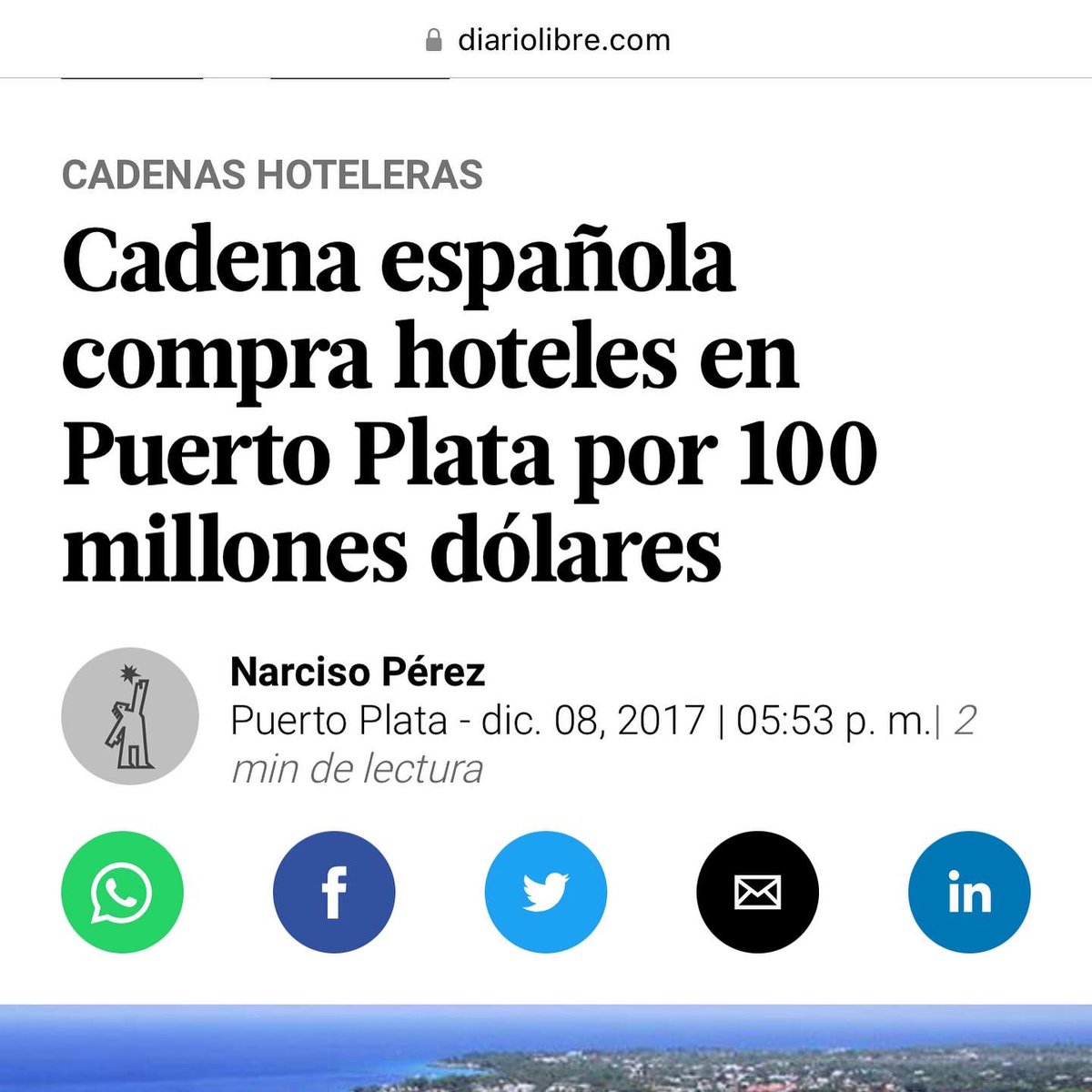 georgeAnader's tweet photo. Esta importante cadena española ya ha invertido mas de $100millones de dólares en nuestro país y continuan creyendo en el potencial de la industria turística y del país. #miches #turismo #investindr @turismord @davidcolladom @BivianaRiveiro https://t.co/naJaUqM8gK