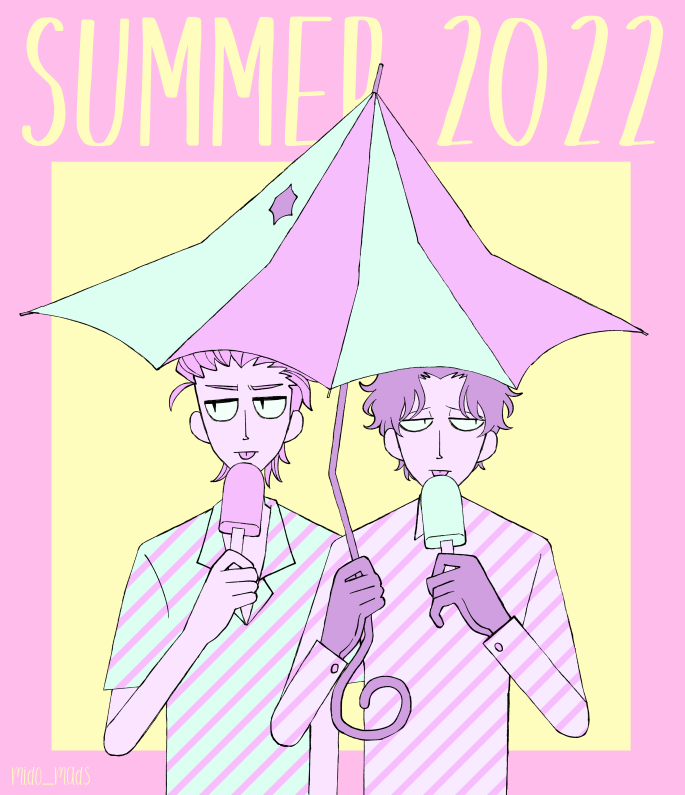 2boys multiple boys food umbrella popsicle holding male focus  illustration images
