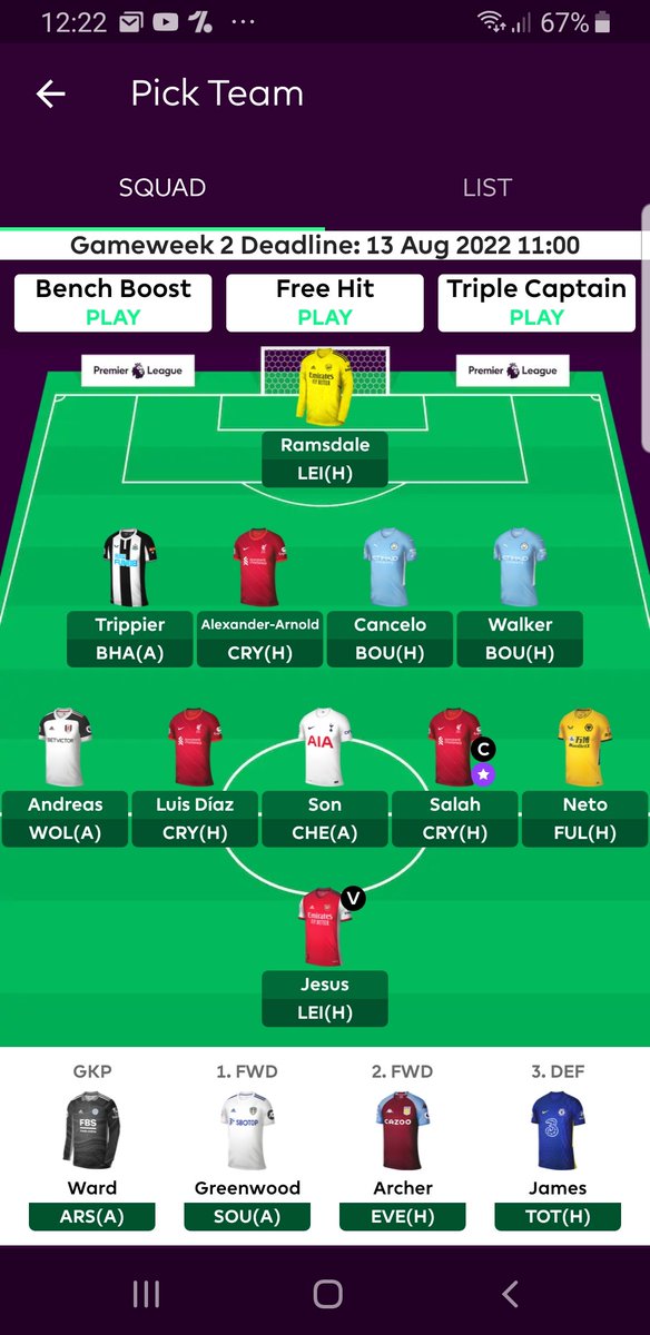 SpeedCj's tweet image. Playing @OfficialFPL and trying to do it seriously this year.

What do people think of my team going into gameweek 2?

I didnt select haaland as I thought he would struggle to adapt to life in the premier league for a few weeks (I'm pretty sure I was wrong).