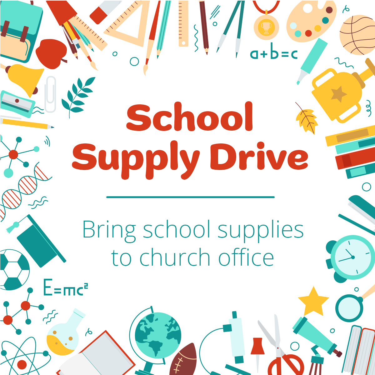 StPaulsWaco's tweet photo. St. Paul’s is hosting a school supply drive leading up to our annual Blessing of the Backpacks! If you are out shopping for school supplies, consider picking up a few extra items to donate. You can bring your donations to the church office. https://t.co/Z8O0XC3n3M