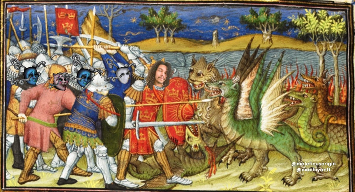 MachiyaNFT's tweet photo. @BlightyCrypto The second Mask War is coming soon!
The Cocky Knights never know what awaits them in our Jungle!
#joindruids #savewitches #slayknights
#maskwar #whosbehindthemask
@maleficusorigin https://t.co/kk0zb5nB5s