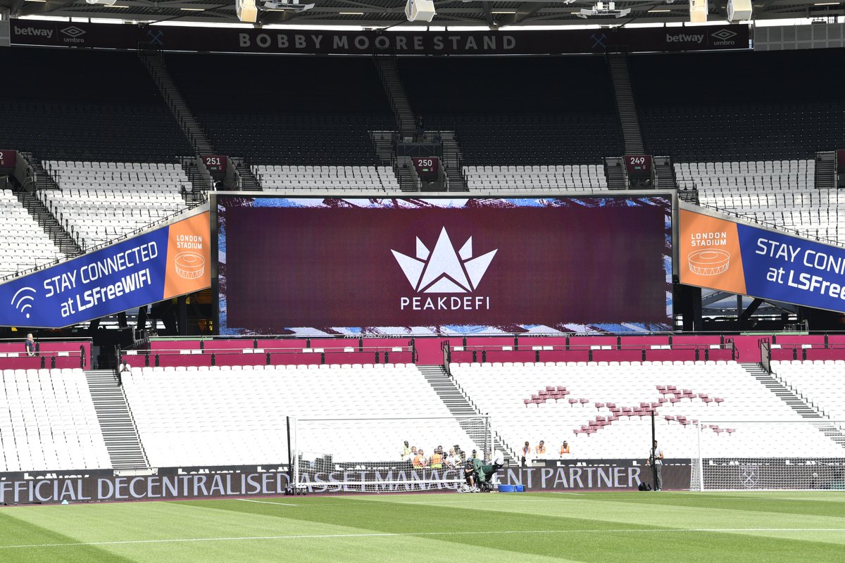 PEAKDEFI's tweet photo. ;) Amazing partnership with @WestHam continues with more matches coming soon🔥 https://t.co/Q9pIkmQm8N