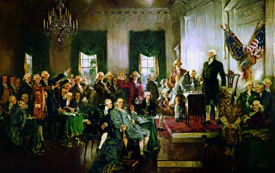 USAS_WW1's tweet image. Constitutional Convention and Federalist Society: #OTD: September 17, 1787 #USConstitution signed. It excluded God. It included slavery, later leading to the US Civil War. #OriginalIntent is like the #USArmy fighting using 1787 weapons and tactics.