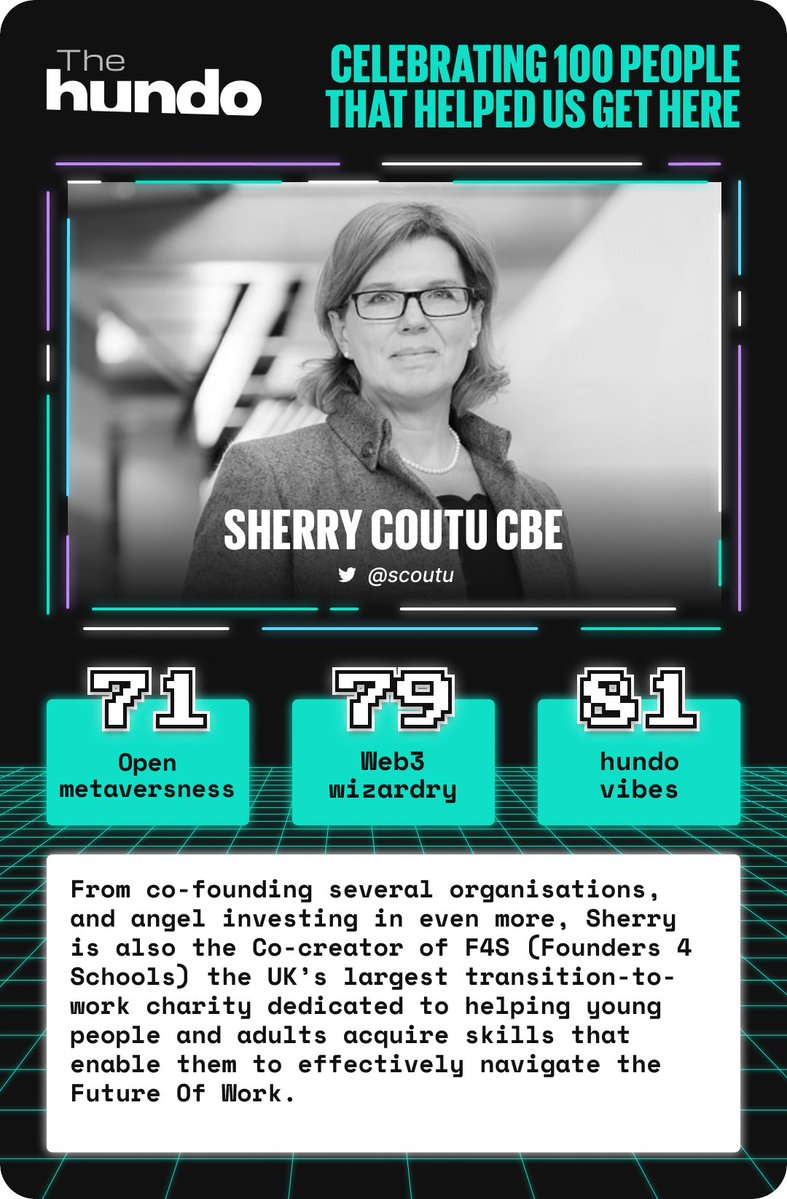 hundo_xyz's tweet photo. ☄️90 days till #CareerCon22☄️

Meet @scoutu, Co-creator of F4S (Founders 4 Schools) who is our tenth #hundo100 card.

Full post - https://t.co/FfHUrgvuZY

#futureofeducation #learning #education https://t.co/n1xMtXHHxh