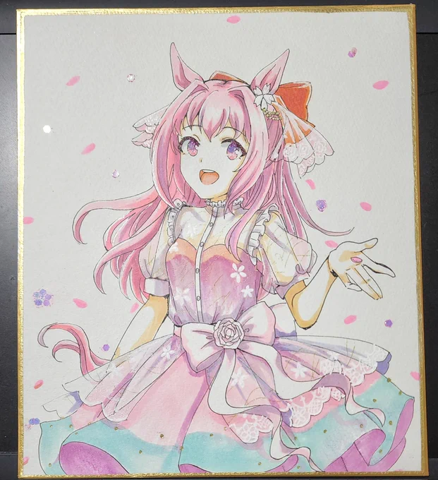 コミケに持っていく中色紙ウララちゃん 