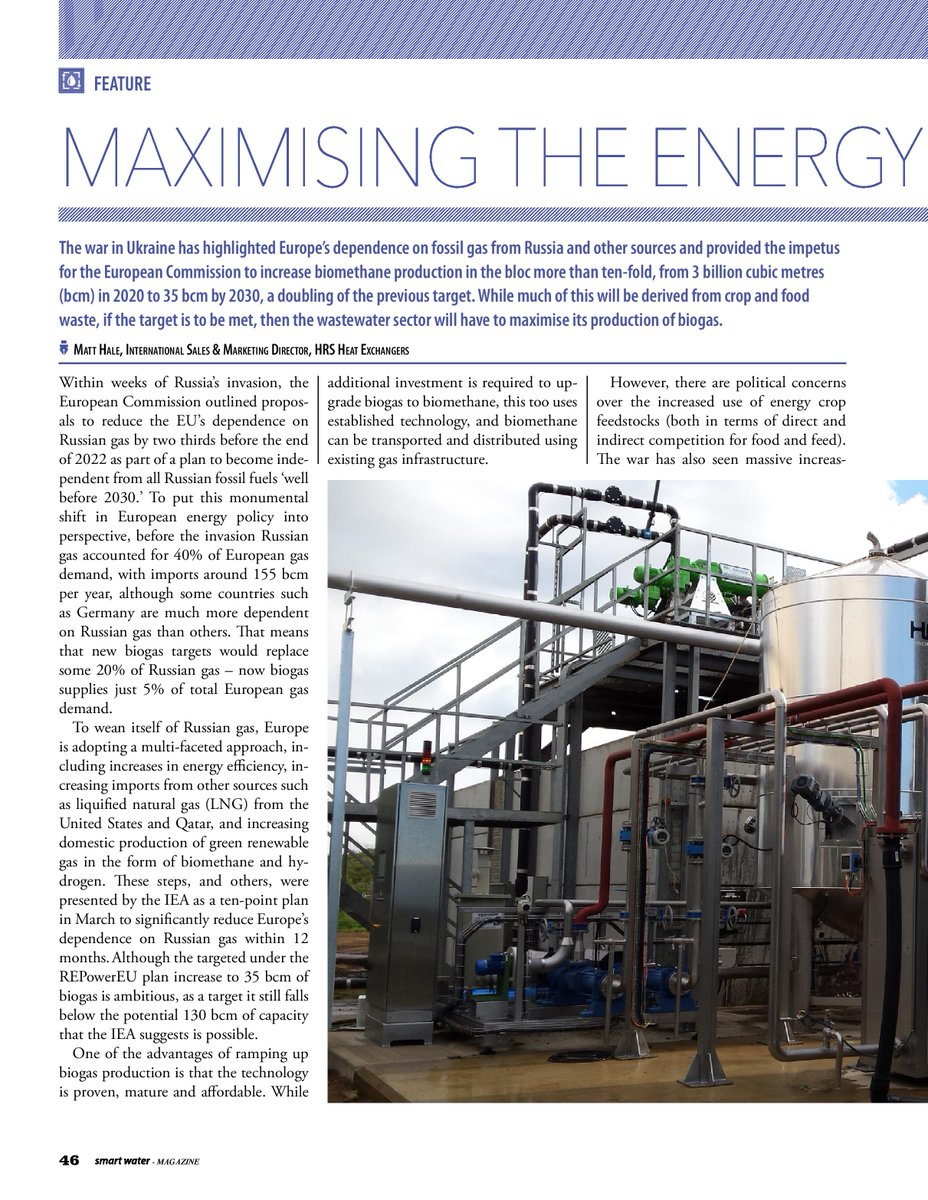 smartwatermag's tweet photo. Heat exchanger technology by @HRSHeatEx helps address efficiency challenges and maximise biogas production when turning #sewage into energy.
#SWMB13
https://t.co/irTNLeqZmC https://t.co/Q52NJ9iiQo