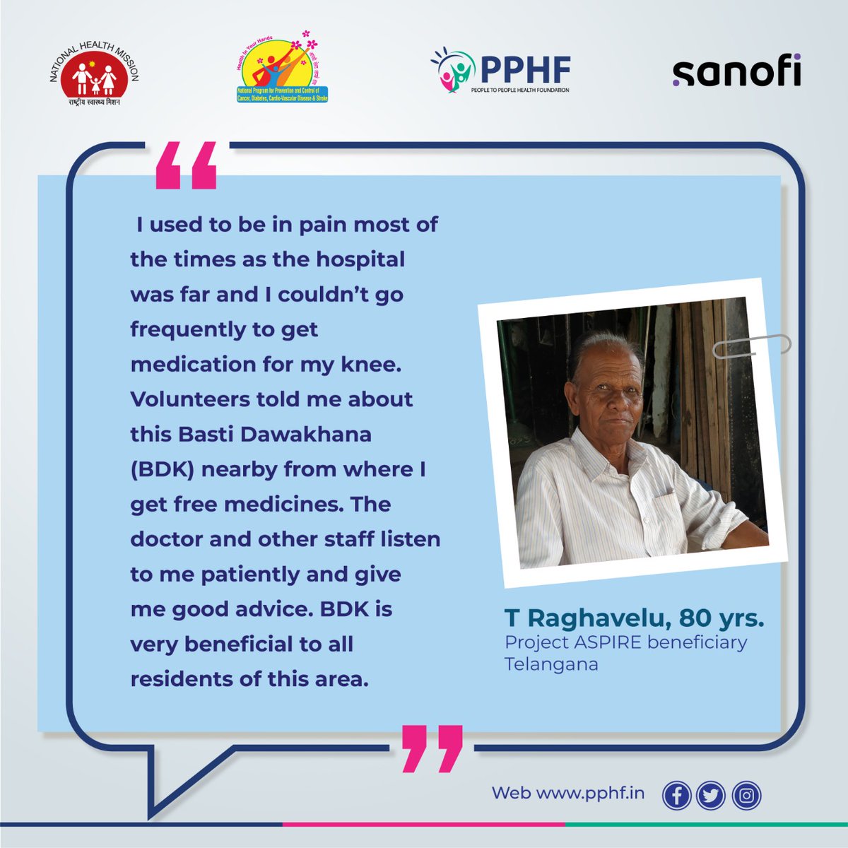 PPHF_Global's tweet photo. #thursdaytestimonial
Lack of #awareness of services in the community has been a serious constraint to the #primaryhealthcare. As part of #ProjectASPIRE, @PPHF_Asia team is doing a #tremendous job of filling the gaps by #conducting door-to-door visits to #educate the #community https://t.co/NSNUdhJQ54