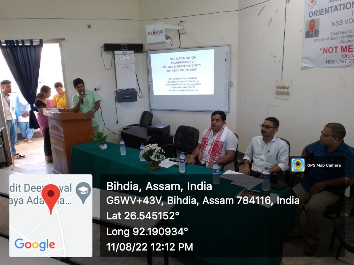 PduamNss's tweet photo. An orientation programme for NSS volunteers held today. Dr. Ranjan Kr. Kakati sir, Director of 
Students Welfare and Programme Coordinator of NSS Cell, Gauhati University graced the programme. The programme was followed by distribution of NSS kits to volunteers. https://t.co/I0yZHGsuRP