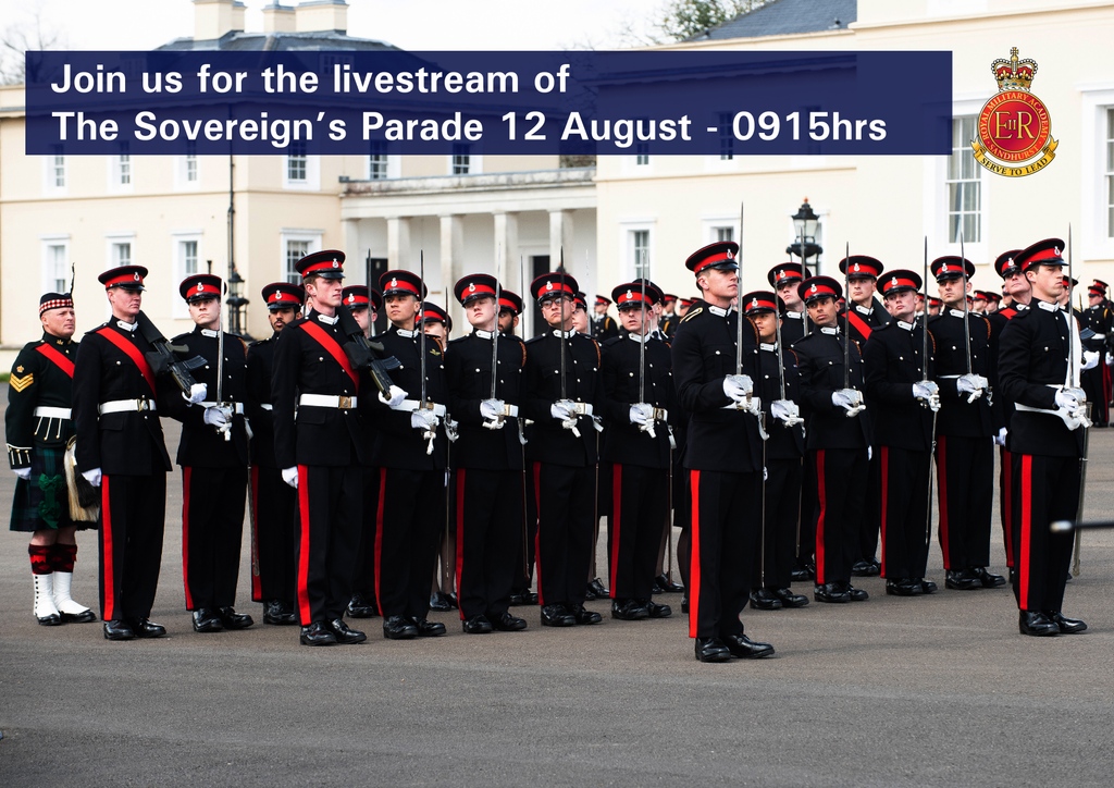 Join us tomorrow Friday 12 August for the livestream of Sovereign's Parade for Commissioning Course 213. The Livestream will be broadcast from 0915hrs on our Facebook page. Search RMAS Facebook.⁠ ⁠ #Military #Defence #BritishArmy #Sandhurst #RMAS #Parade #Soldier #Army