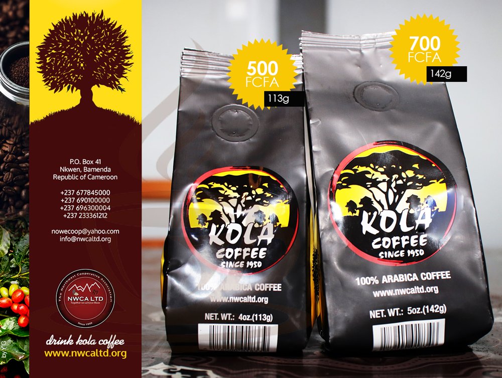 nwca1950's tweet photo. Every coffee lover can savour Cameroon's finest #coffee by buying one of our 113g or 142g packs for as little as 500frs or 700frs.

You can find #kolaCoffee on the stands at your closest supermarket or slide in our DMs so we can help you get one right at your office or home. https://t.co/pGvuU2rd2s
