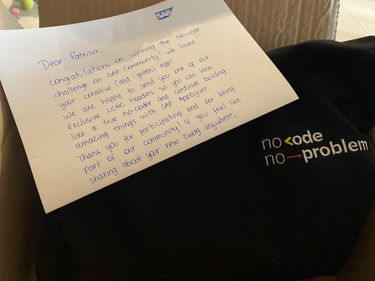 Patty_1982's tweet image. Thank you so much for the cool gift…I really love it 😍 #SAPLowCodeNoCodeChallenge @appgyver @SAP @SAPCommunity @SysconsGroup