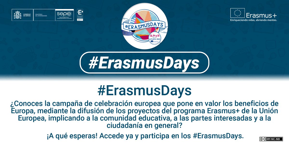 sepiegob's tweet photo. ¿Conoce #ErasmusDays 🧐?

ErasmusDays pone en valor los beneficios de Europa mediante la difusión de los proyectos de #ErasmusPlus. Implicando a la comunidad educativa, a la partes interesadas y a la ciudadanía en general 🔝. 

ℹ https://t.co/zt4YoQnBrk https://t.co/hE13ntknSO