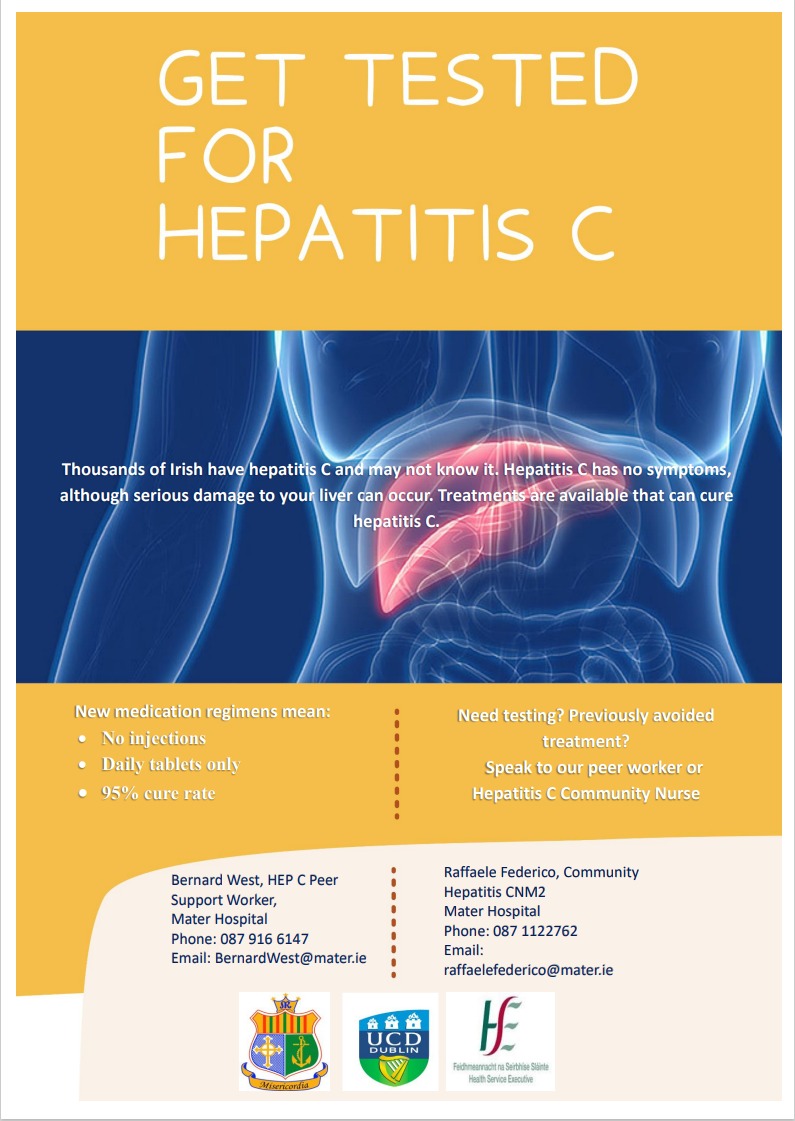 Would you like some information about Hepatitis C?

Come to Ballyfermot Advance Project next Thursday 18th August from 10am-1pm and speak with Bernard from the Hep C project. 

Information and on the spot testing available👨‍🔬🤓