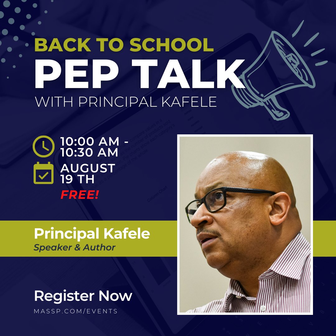 Our back to school pep talk with <a href="/PrincipalKafele/">Principal Kafele</a> is happening NEXT Friday at 10 AM! This free 30-min Zoom call will hype you up for the upcoming school year and get you focused on the right things. You do not want to miss this  -  register today bit.ly/3QhKIok