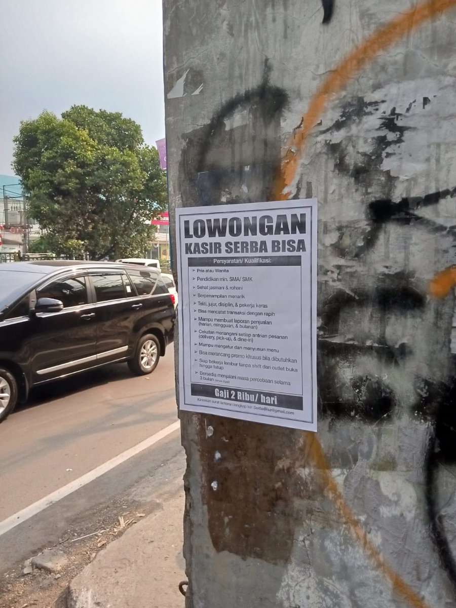 Noh yg butuh loker bisa di apply aja, gua penasaran gajinya 2 ribu dalam bentuk mata uang apa wkwkw
vt.tiktok.com/ZSRrpRuTU/?k=1
Kasir Serba Bisa