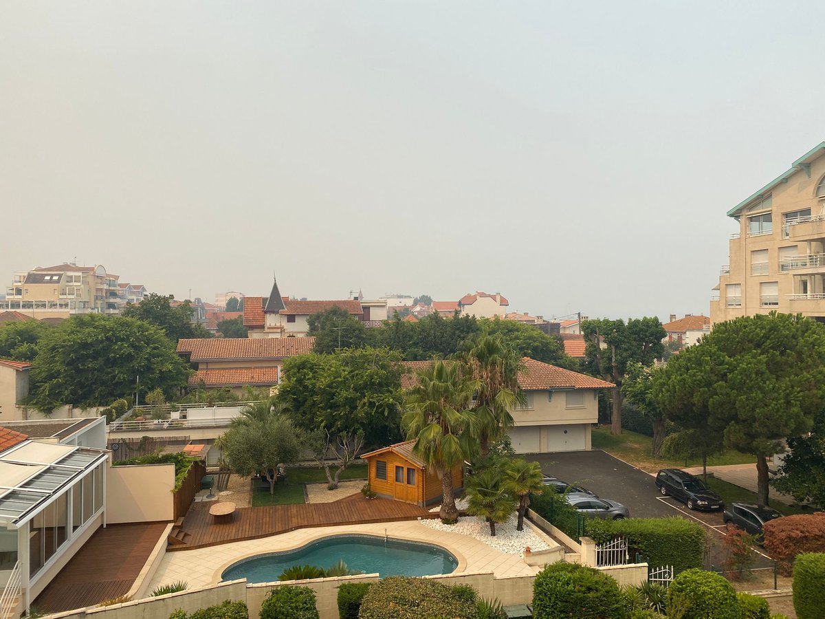 Feu #gironde photo hier et aujourd’hui #arcachon #IncendiesGironde
