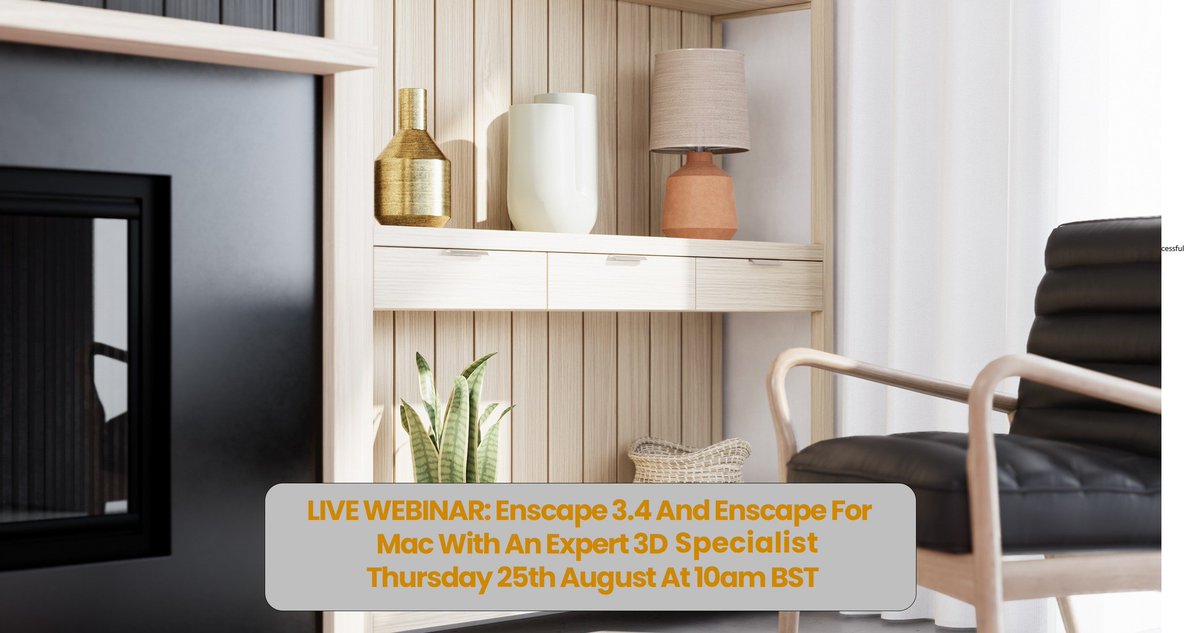 SketchUpUK's tweet photo. Join us on Thursday 25th August for an introduction to Enscape 3.4 and a sneak peak into Enscape for Mac! Register here: https://t.co/4ittfVkKyd https://t.co/TlJGCqEsdd