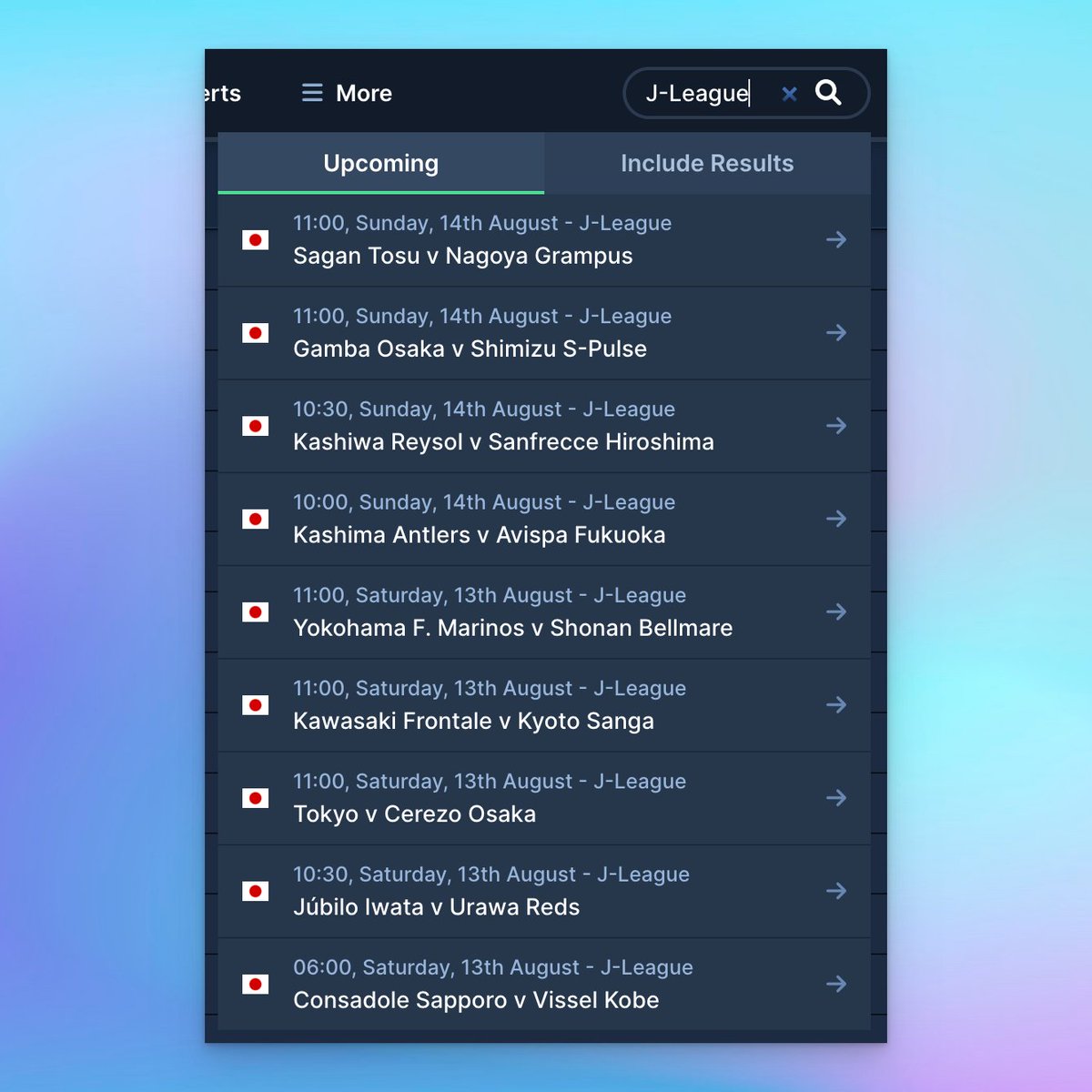 🧠 OddAlerts Tip 💬 Did you know, you can use the site-wide search to instantly find games from your favourite league? Try typing 'Premier League'