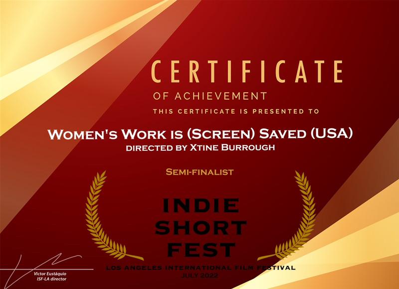 Kudos to ATEC Professor xtine burrough for her project "Women’s Work is (Screen) Saved," which was selected as a Semi Finalist for the Indie Short Fest (part of the Los Angeles International Film Festival)! 🎬 
Read more here! missconceptions.net/womensWorkScre…