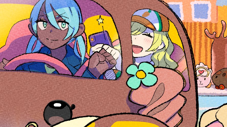 「チョコちゃん運転手こうなりました。仲良し二人の特徴がチョコちゃんに反映していると」|かぶーむちゃっく✹のイラスト