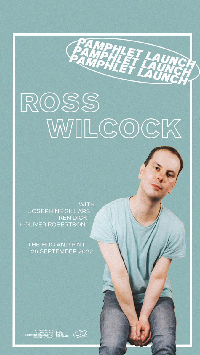 Excited for this! My Debut poetry pamphlet coming next month through <a href="/spec_books/">Speculative Books</a> having a wee launch <a href="/thehugandpint/">The Hug and Pint</a> thanks to <a href="/432presents/">432presents</a> with support from <a href="/thelaurendick/">Lauren Dick</a> <a href="/JosephineHere/">Josephine Sillars</a> and Oliver Robertson