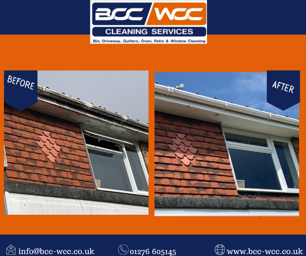 BccWcc's tweet photo. 👀 Look at this transformation! 🪣💦🧽
❓ Are your gutters in need of some TLC? Simply DM us for a free quote 💻 or call 📞 01276 605145  
.
#cleaningcompany #camberley #farnborough #frimley #hampshire #surrey #guttercleaning #soffits #external #externalcleaning #guttering https://t.co/uwKmdLuc6Z