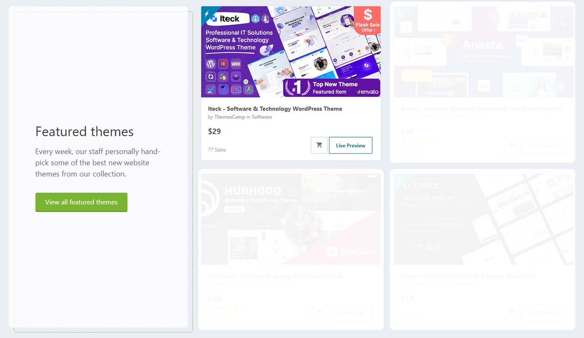 ThemesCamp's tweet photo. New success of #ThemesCamp team, While #WordPress Iteck theme become a featured theme by #Envato #themeforest with top selling new theme rank 🥳.
https://t.co/fvIbemT6Qo https://t.co/AAkdDf3gVi