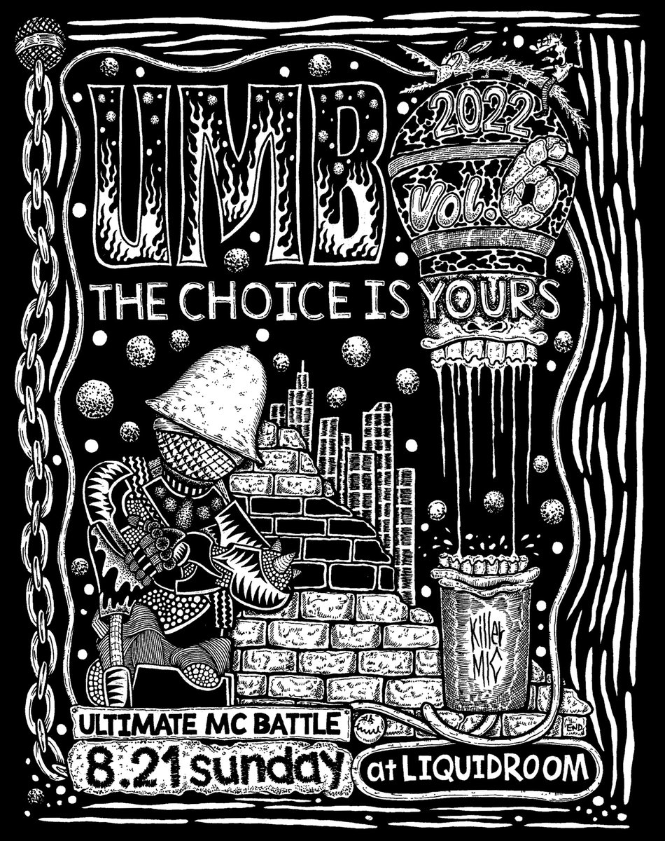 UMB_OFFICIAL's tweet photo. UMB2022THE CHOICE IS YOURS vol.6
8月21日（日）
OPEN:15：00
at LIQUIDROOM 

※チケットの発送を開始いたしました。

●前売りチケット
¥5,500（with 1drink）
Libra ONLINE STORE
https://t.co/7XokA9IfLu

※THE CHOICE IS YOURS vol.6はYouTubeでの生配信を予定しております。
#UMB https://t.co/9FAhhfAzqB