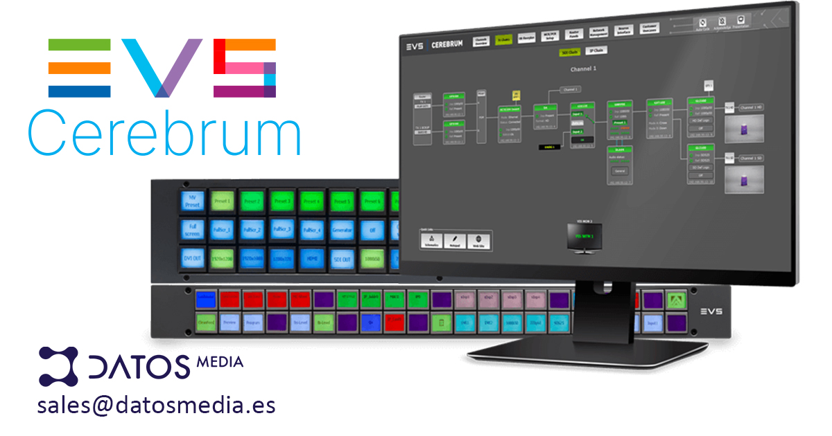 DatosMedia's tweet photo. Descubre EVS Cerebrum con Datos Media . Tu #soluciondeintegracion para visualizar, controlar y realizar toda tu producción por IP
https://t.co/z8KSRPMs1J
#DatosMedia #VideoIP #IP #IPworkflow @EVSEquipment https://t.co/ethnuF0NxB