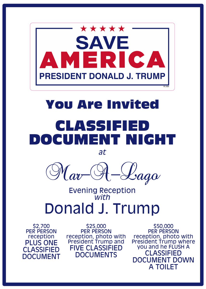 Robert4787's tweet photo. This poster is made up, but do you think #Trump is capable of branding America's classified documents for money? Please answer "Yes" or "No" and RT. #ClassifiedDocuments #ClassifiedMaterial #Sedition #TrumpCrimes #biden #USA https://t.co/ivqTvo7hX0