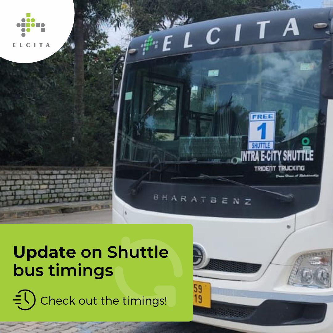 ELCITA_IN's tweet image. The timings of ELCITA's free Shuttle Bus service operating between E-City Phases 1 and 2 and between E-City and Silk Institute have been updated. To learn the revised timings, please download the EL Citizen App.
#elcita #freeshuttleservice #publictransport