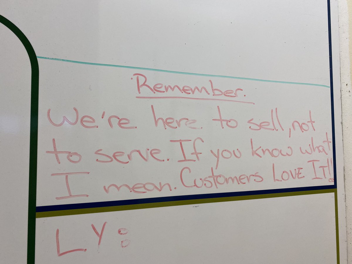 james_urling's tweet photo. Great staff mantra in a restaurant (now closed) that I surveyed today !!  #CustomerService https://t.co/qYMCPq8Abc