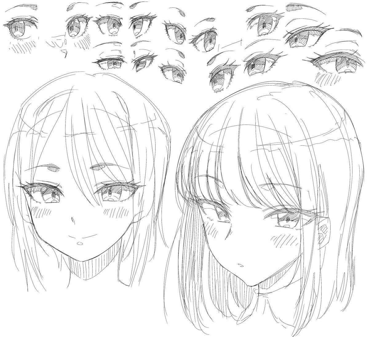 顔を可愛く描けるようになりたいから練習するぞ! 35 