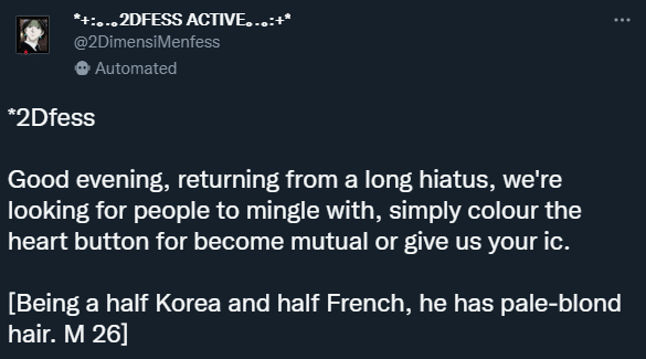 Nerasede's tweet photo. @extypewriter @FeIkigai @eucatastrphe @moralfortress 
@KkgangPae_ @psycholiogy @balelaesa @flamecanine 

Bonsoir, I greet you warmly, amiable peers. I am the sole source of this message. Let us join in variety of interaction. )) https://t.co/q76v8wxtaY