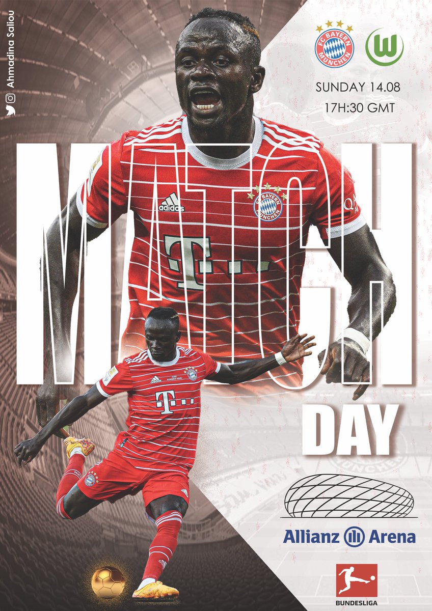 AhmadinaSaliou_'s tweet photo. J’ai eu l’idée de faire un design de MatchDay pour notre Sadio Mané national 🇸🇳♥️
Peut-être qu’il va reposter 😅

📸@ZaleMboup3
@FCBayern @SadioMane10FP @SMane_WorldFans https://t.co/2OjqCdTIpk