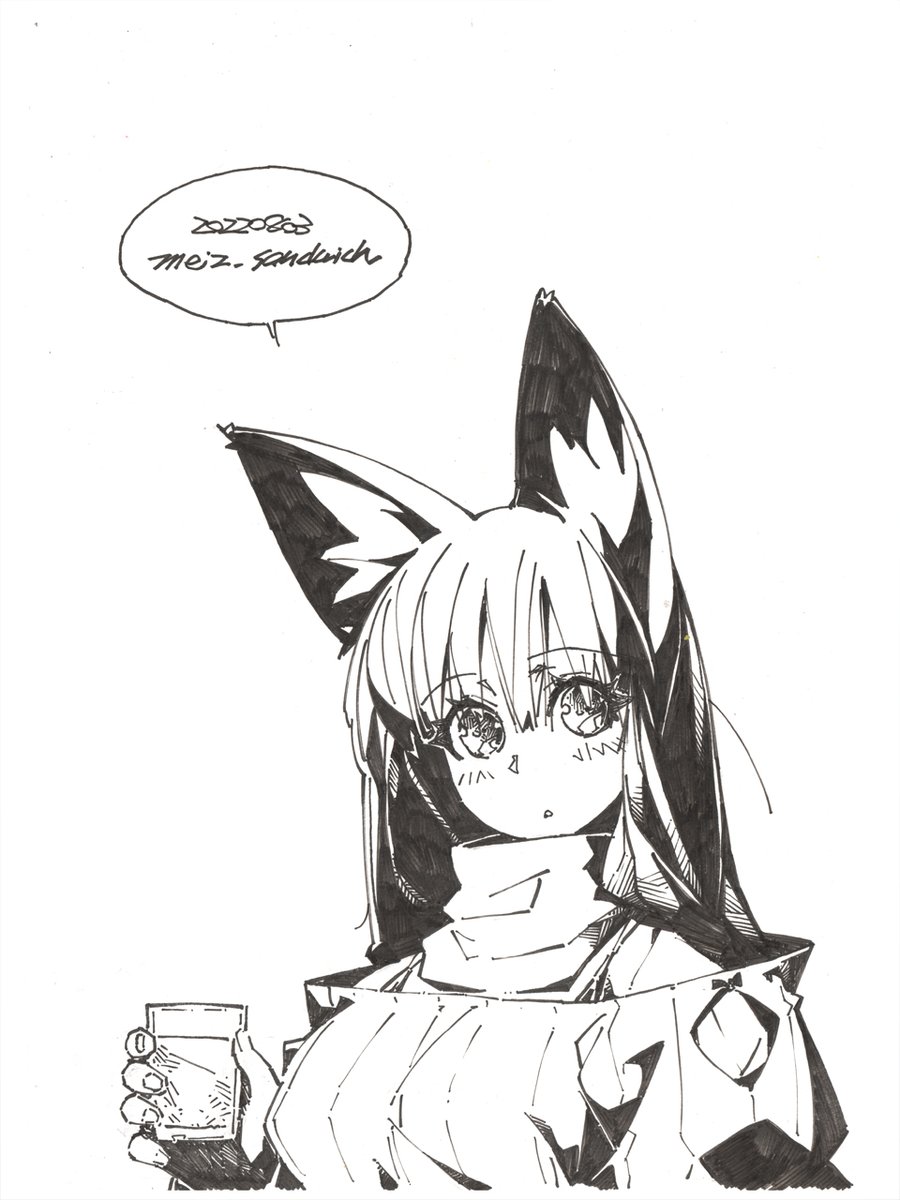 【1800:ユルい服】家で半分、外で半分くらい描いた絵。小柄でもふわっと大きく見える服。BOOTHのフォロワー様向けに丁度良さそう。
#線画 #モノクロ #狐娘 