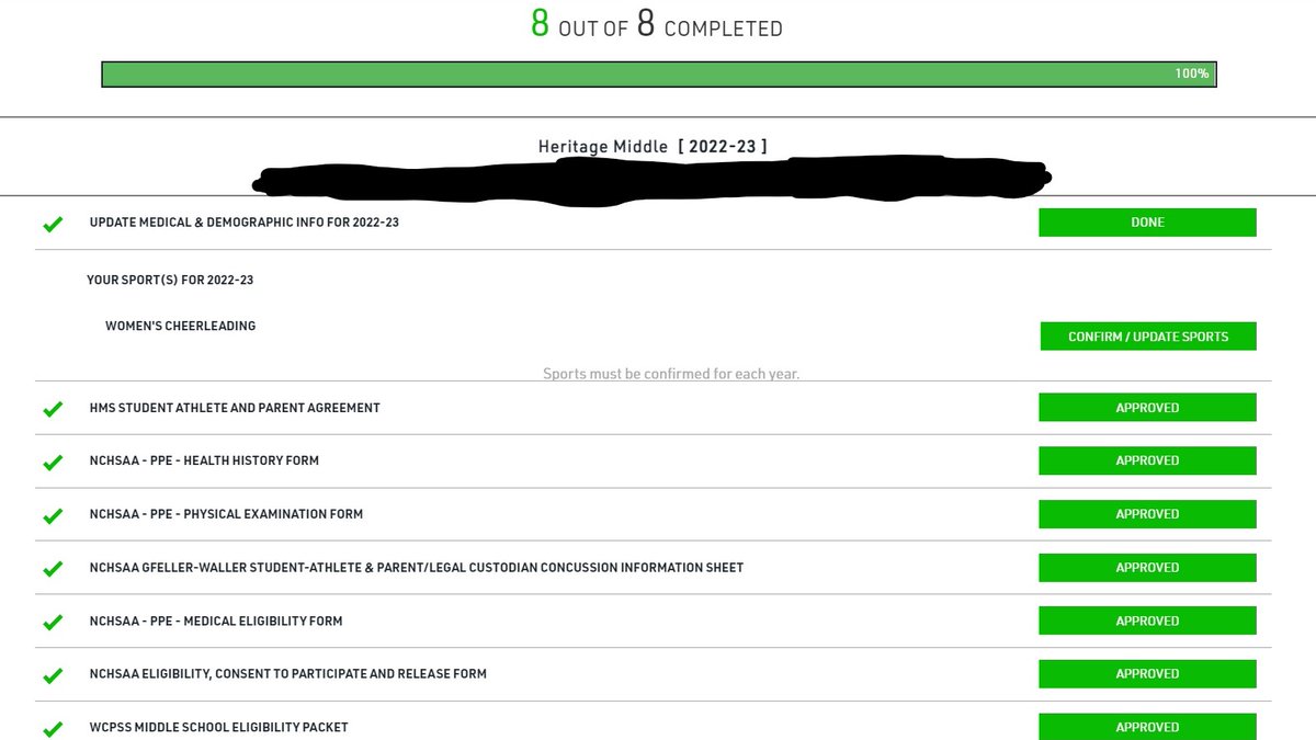 Check Dragonfly to make sure you are at 100% and have all green checks in order to tryout for sports. If a document has been rejected a reason is listed. Aug. 25 is the deadline for fall sports. <a href="/HeritageMiddle1/">Heritage Middle</a>