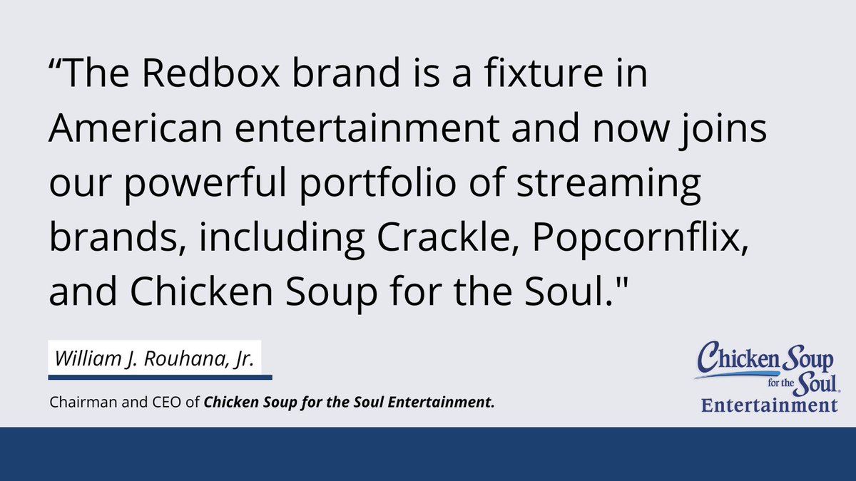 The acquisition of @Redbox creates an entertainment company for value-conscious consumers across AVOD, FAST, and TVOD with over 40 million customer loyalty members. bit.ly/3SLt3qP  $CSSE
