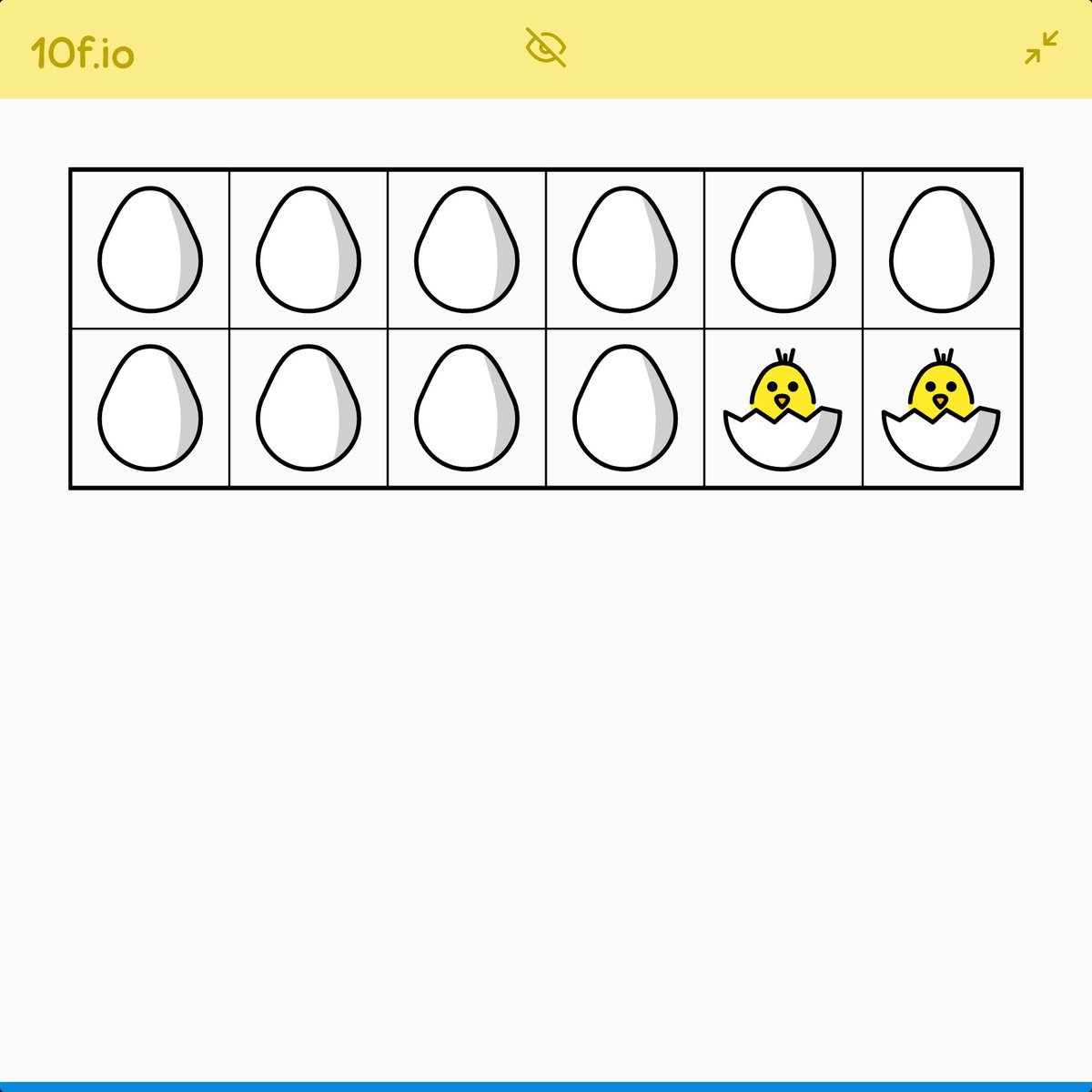 10f_io's tweet image. We're playing with different-sized frames on 10f.io today. A dozen eggs? We can show that many ways! #mtbos #iteachmath #mathematizing
