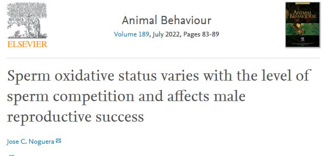 It has been shown that "Male crickets adjusted sperm numbers as expected by sperm competition theory", and "Males also increased sperm antioxidants in response to other potential rivals" by <a href="/Josec_Noguera/">Jose C. Noguera</a> 
 #hatchingsuccess #plasticity #spermcompetition

sciencedirect.com/science/articl…