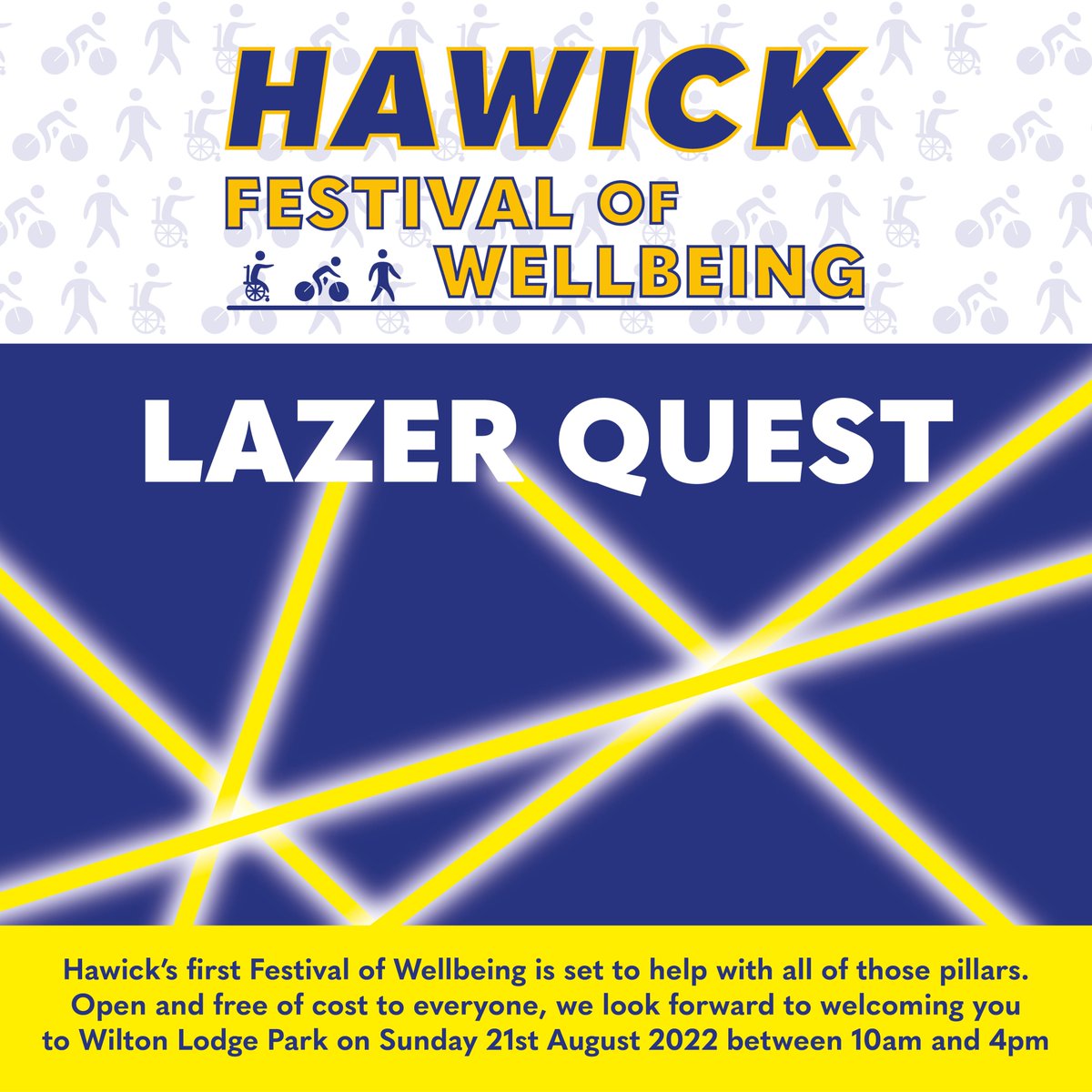 During the Festival of Wellbeing G10 Sports will be holding two sessions of lazer quest to be held in the woodland adjacent to the pumptrack.
Session 1 - 10am - 12pm
Session 2 - 1pm - 3pm
Completely free to everyone, come along and give it a go!