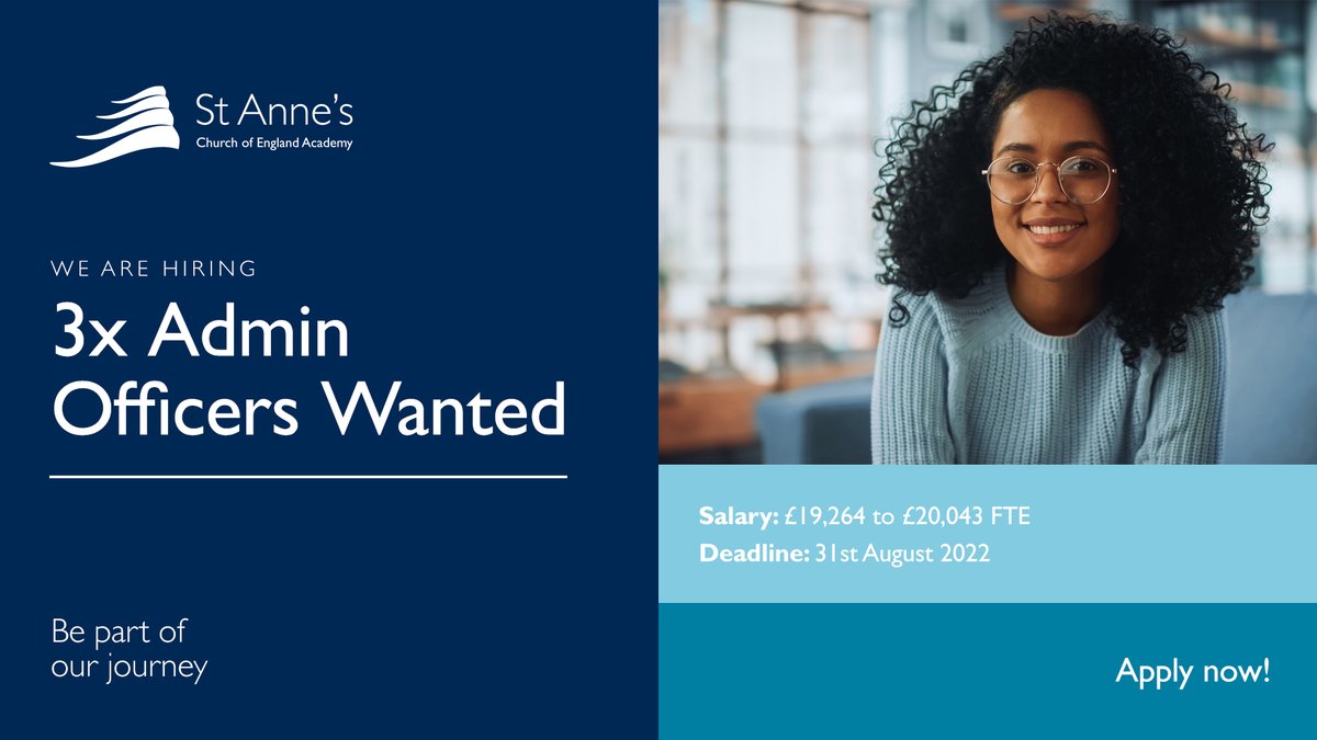 StAnnesAcademy's tweet image. We are looking for people with a &apos;can do&apos; attitude to join our team. For more information see careers.cranmereducationtrust.com/vacancies or speak with our Business Manager, Pam Heywood directly: 0161 643 2643
#jobs #adminrole #administration #admin #schooljobs #careers #vacancy #school #work