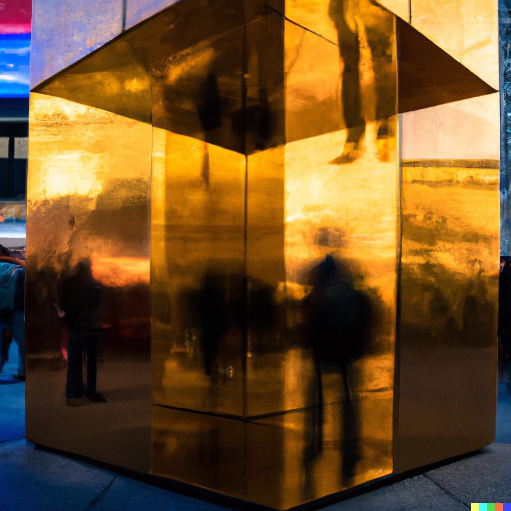 andreyadno's tweet photo. Then I user #dalle to visualize the same request on my #goldcube #artobject from 2018.
It looks much better.
4/6 https://t.co/Z66NSGl8iM