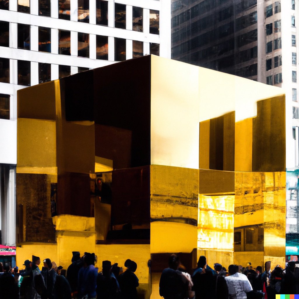 andreyadno's tweet photo. Then I user #dalle to visualize the same request on my #goldcube #artobject from 2018.
It looks much better.
4/6 https://t.co/Z66NSGl8iM